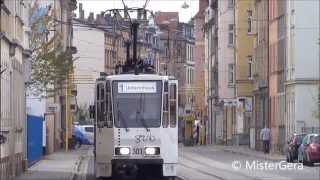 Führerstandsmitfahrt Geraer Straßenbahn  Linie 1 [upl. by Undis]