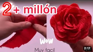 Como haces flores de papel crepe San Valentín [upl. by Suoicul31]