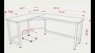 L Shaped Office Desk Home Corner Desk Computer Office PC Unboxing and Assembling Part1 [upl. by Jobi]