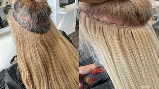 Hand Tied Weft Extensions Removal And Installation 🔥 12 Week Hair Growth Waterfall Method [upl. by Anairol]