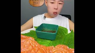 MUKBANG  Salmon Sashimi [upl. by Fauch921]