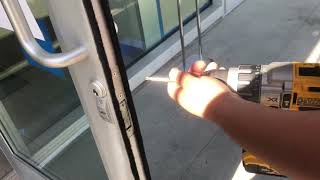 COMMERCIAL DOOR MORTISE CYLINDER LOCK REMOVAL STORE FRONT [upl. by Hausmann]