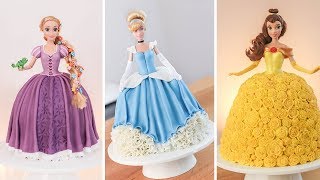 How to make Disney PRINCESS Doll CAKES  Cake decorating Ideas [upl. by Anerak889]