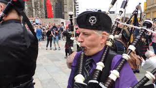 Drums and Pipes Flashmob Dudelsack Köln 10082019 [upl. by Crispen247]