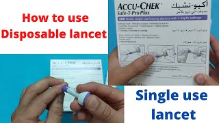 Disposable lancets how to use Single use lancet [upl. by Jamnes]