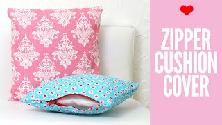 Zippered Cushion Covers for Beginners  Easy Tutorial [upl. by Malinin]