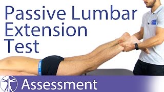 Passive Lumbar Extension Test PLET  Lumbar Instability [upl. by Ronen]