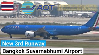 Bangkok Suvarnabhumi New Runway Morning Rush Hour  Plane Spotting [upl. by Imailiv]