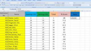 Excel Tips for Teachers Episode 3 Ranking results in Excel [upl. by Ayaros652]