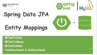 Entity Mapping  OneToOne OneToMany JoinColumn Spring Data JPA  Spring Boot  Dev2Prod Coding [upl. by Adnyl]