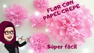 DIY🌸Como hacer FLORES de papel crepe o china SENCILLA Y FÁCIL 🌸2 modelos [upl. by Eelrebmyk]