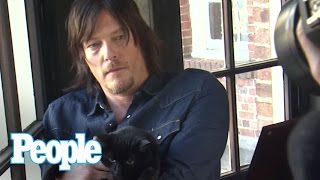 Norman Reedus Poses with his Adorable Cat  People [upl. by Jolda]