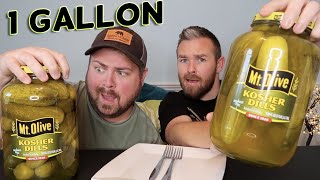 1 GALLON JAR of PICKLES CHALLENGE [upl. by Deron]