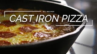 Cast Iron Pizza  How to Make Deep Dish Pizza [upl. by Aitnas703]