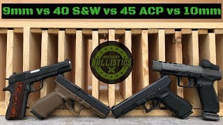 9mm vs 40 SampW vs 45 ACP vs 10mm vs Pine Boards [upl. by Lavotsirc690]