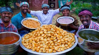 1000 PANI PURI  Golgappa Recipe Cooking in South Indian Village  How to make Pani Puri Recipe [upl. by Ahsema733]