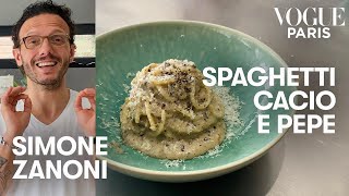 The best Cacio e Pepe recipe by Michelin starred chef Simone Zanoni  Vogue Kitchen  Vogue Paris [upl. by Adniral]