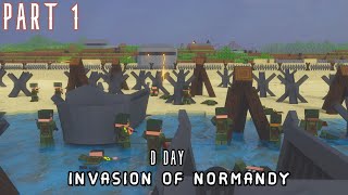 Minecraft Animation WW2  DDAY Invasion Of Normandy   Part 1 [upl. by Neibaf]