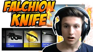 CSGO Falchion Knife Slaughter Unboxing Reaction [upl. by Ardnaiek]