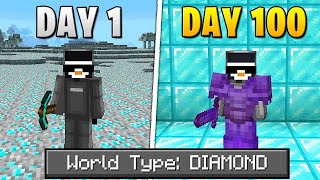 I Survived 100 Days Of Hardcore Minecraft In A Diamond Only World [upl. by Maunsell802]