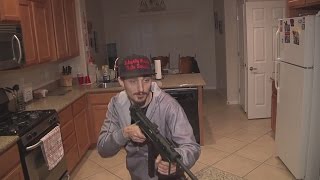 Man confronts armed intruder in home fires warning shots [upl. by Enrique]