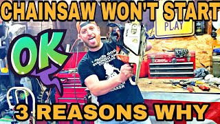 Chainsaw Wont Start 3 Reasons Why [upl. by Ulyram76]