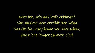 Das Lied des Volkes Lyrics Les Miserables  Do You Hear the People Sing German [upl. by Vitkun]