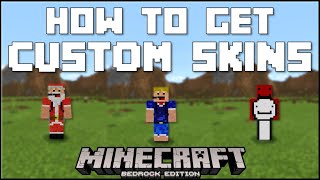 Minecraft Bedrock  How To Get Custom Skins Windows 10 [upl. by Sreip163]