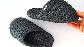 Crochet slippers pattern  tutorial for beginners [upl. by Ahcsap]