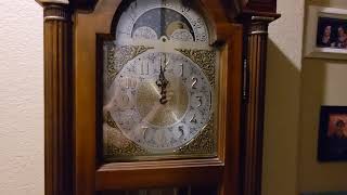 Pearl Grandfather Clock chimes midnight 12 am [upl. by Brock]