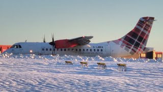 RARE  Loganair ATR 42 Landing at Leeds Bradford Airport  9125 [upl. by Pessa]