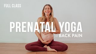 30Minute Prenatal Yoga Class for Low Back Pain 👶 All Levels [upl. by Ahscrop]