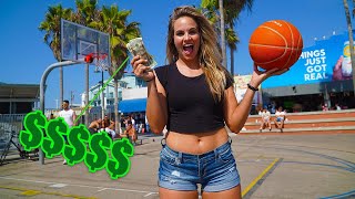 CHALLENGING STRANGERS to a 3PT CONTEST PART 2 at VENICE BEACH [upl. by Els]