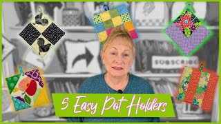 5 Easy Pot Holders  The Sewing Room Channel [upl. by Frederica876]