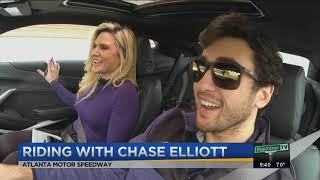 Riding with Chase Elliott at Atlanta Motor Speedway [upl. by Drofhsa]