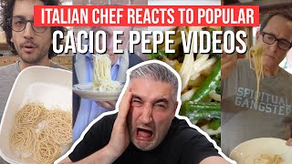 Italian Chef Reacts to Most Popular CACIO E PEPE VIDEOS [upl. by Notna]