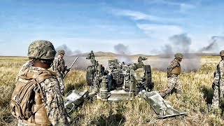 Marine Howitzers • See Artillery Rounds Hit In Slow Motion [upl. by Airla426]