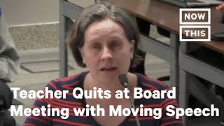 Teacher Resigns During Kansas School Board Meeting With Powerful Speech  NowThis [upl. by Marr]