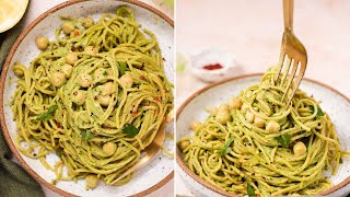 Herby Lemon Tahini Pasta  15 minute vegan recipe [upl. by Elana]