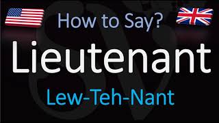 How to Pronounce Lieutenant CORRECTLY [upl. by Novla]