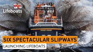 Six Spectacular Slipways  Launching Lifeboats at the RNLI [upl. by Laryssa]