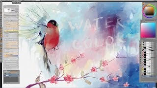 Digital watercolor tutorial [upl. by Enytsirk]