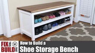 DIY Shoe Storage Bench  How to Build [upl. by Aikan]