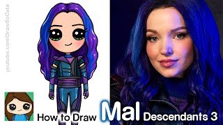 How To Draw Mal  Disney Descendants 3 [upl. by Ettevy106]