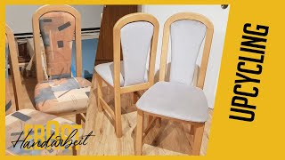 STÜHLE neu beziehenpolstern  Sitzgarnitur Teil 1  UPCYCLING  EbArt [upl. by Parsons934]