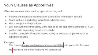 Noun Clauses as Appositives Grammar 88  Google Slides [upl. by Rivard121]