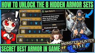 How to Unlock ALL of the 8 Hidden Armor Sets in Rise  Best New Armor  Monster Hunter Rise [upl. by Ursola]