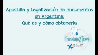 Apostilla y legalización de documentos en Argentina qué es y cómo obtenerla [upl. by Nagam848]