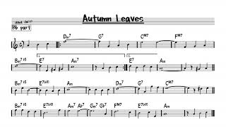 Autumn Leaves D minor version  Play along  Bb version [upl. by Can]