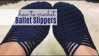 Crochet Ballet Slippers Tutorial [upl. by Padraig59]